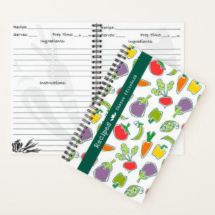 Garden Veggies Personalisiertes Rezept Notebook Notizbuch