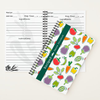 Garden Veggies Personalisiertes Rezept Notebook Notizbuch