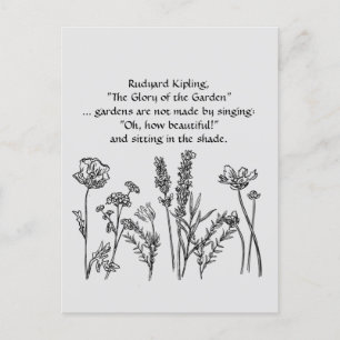Garden Verse Rudyard Kipling Blume Postkarte