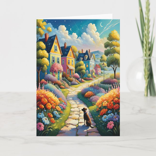 Garden Village Note Card Leere Innen Karte (Vorderseite)