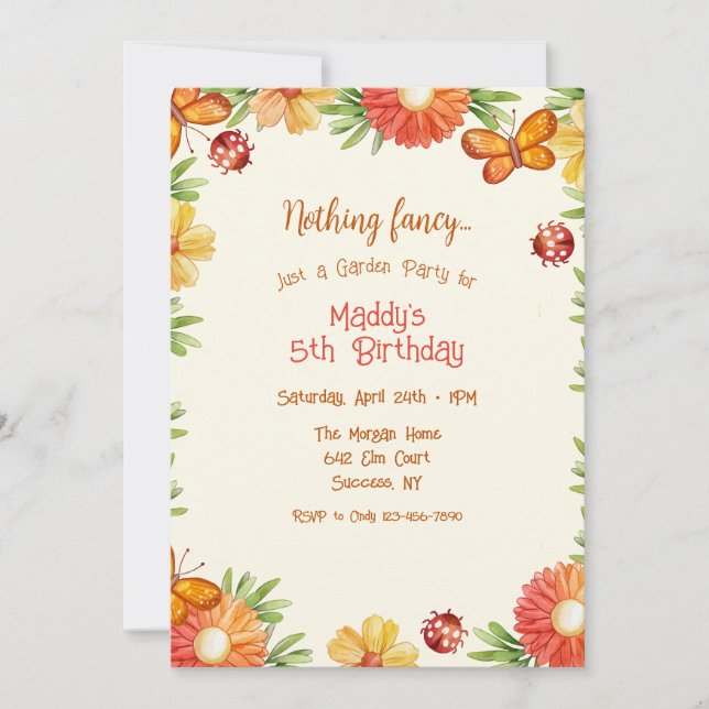 Garden Visitors Einladung (Vorderseite)