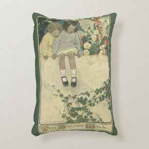 Garden Wall Jessie Willcox Smith, Vintage Kinder Dekokissen
