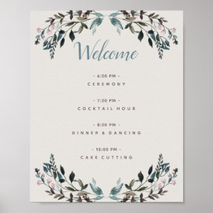 Garden Wappen Eggshell Floral Wedding Program Poster