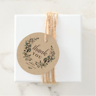 Garden Wappen Rustic Kraft Floral Wedding Vielen D Geschenkanhänger