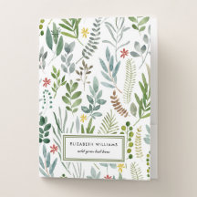 Garden Watercolor Blätter Personalisiert