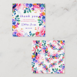 Garden Watercolor Floral Geburtstag Danke Beilage Begleitkarte