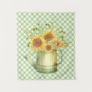 Garden Watering Can Sonnenblumen Wandteppich