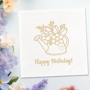 Garden Watering Dose mit Blume Geburtstag Servietten Mit Folie
