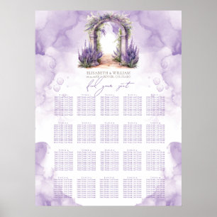 Garden Wedding 20 Table Wedding Seating Chart Poster