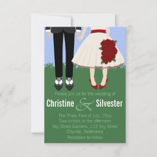 Garden Wedding, 3,5 x 5 Hochzeit Einladung