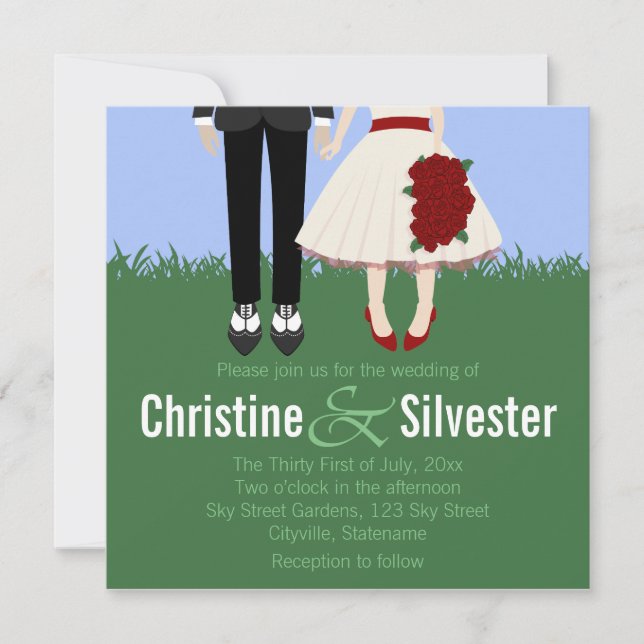 Garden Wedding, 5.25x5.25 Hochzeit Einladung (Vorderseite)