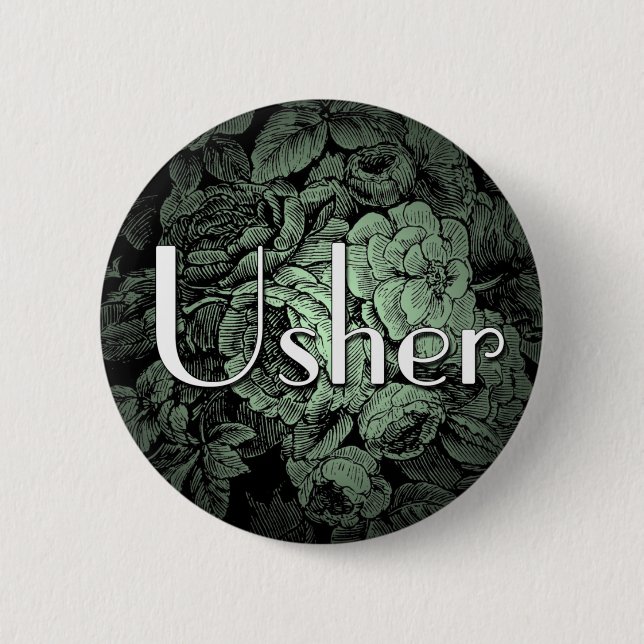 Garden Wedding Button: Usher Button (Vorderseite)
