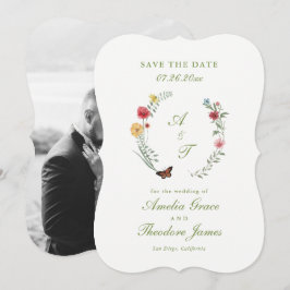 Garden Wedding Die Cut Save the Date Card Einladung