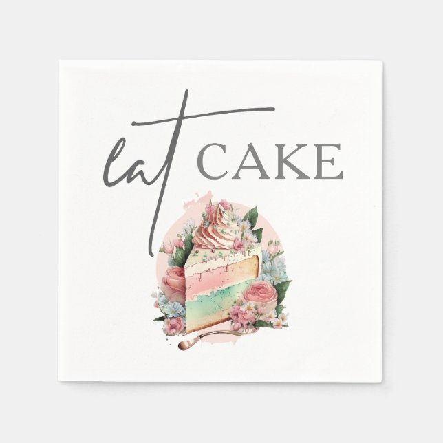 Garden Wedding Eat Cake Serviette (Vorderseite)