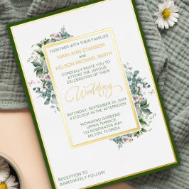 Garden Wedding Elegante Foil Einladung