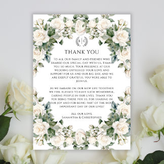 Garden Wedding Green und Rose Vielen Dank Dankeskarte