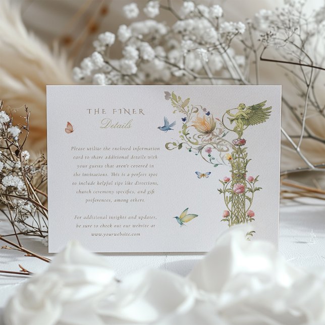 Garden Wedding Information Vintag Illustrationen Begleitkarte (Von Creator hochgeladen)