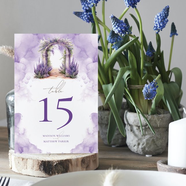 Garden Wedding Lavender Personalisiert Tischnummer (Von Creator hochgeladen)