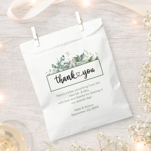 Garden Wedding Personalisiert White Fevor Bags Geschenktütchen (Ausgeschnitten)