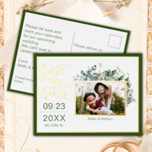 Garden Wedding Save the Date Foil Post Card Folien Feiertagspostkarte