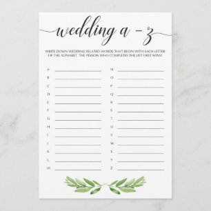 Garden Wedding Shower Wedgeet Alphabet Game