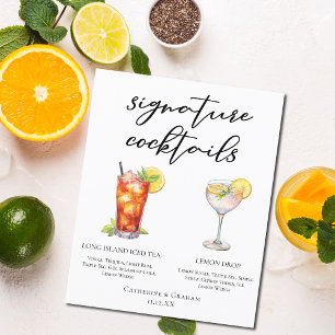 Garden Wedding Signature Cocktails Menü