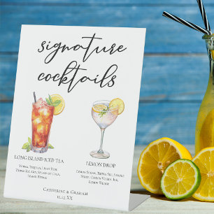 Garden Wedding Signature Cocktails Menü Sockelschild