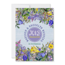 Garden Wedding Wildblumen Monogram Vintag Floral