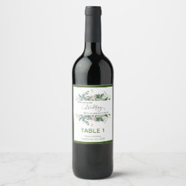 Garden Wedding Wine Label Tischnummern Weinetikett