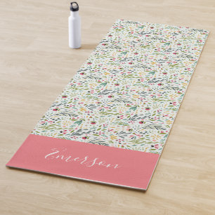 Garden Whimsy Floral Monogram Yogamatte