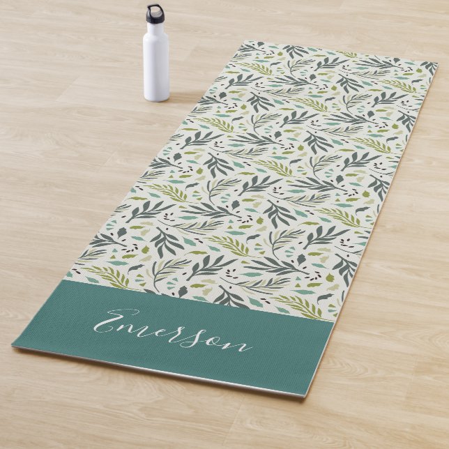 Garden Whimsy Greenery Monogram Yogamatte (Beispiel)