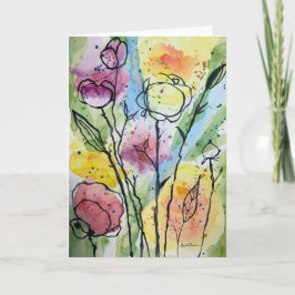 Garden Whimsy Note Card Karte