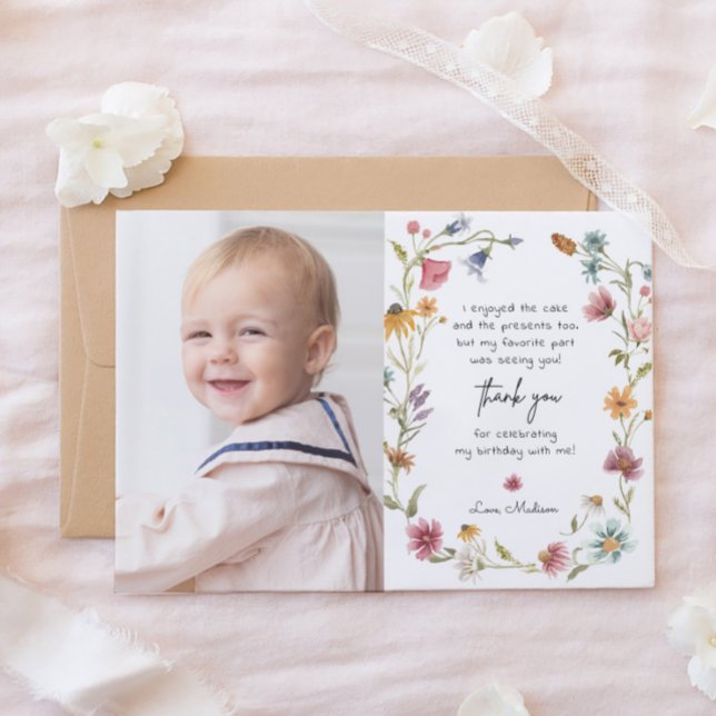 Garden Wildblume 1. Geburtstag Vielen Dank Einladung (Von Creator hochgeladen)