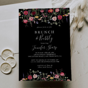 Garden Wildblume Brunch and Bubbly Brautparty Einladung