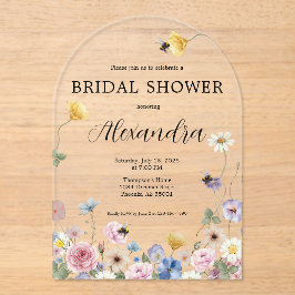 Garden Wildflowers Bridal Shower Invitation Acryleinladungen