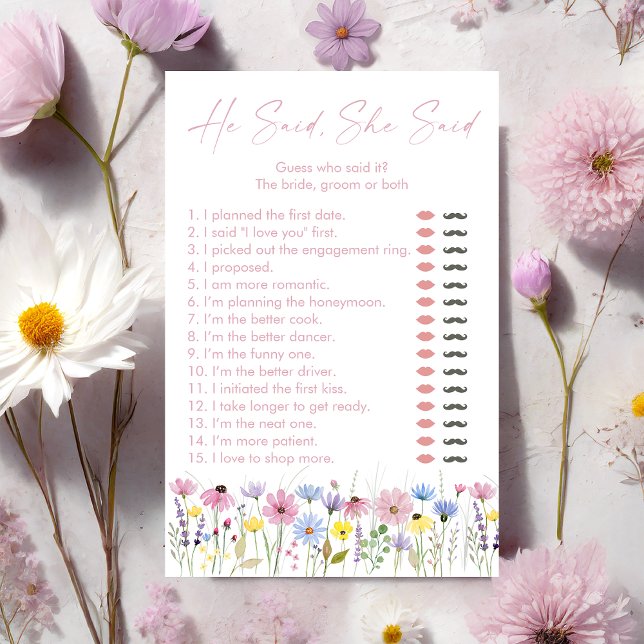 Garden Wildflowers He Said She Said Bridal Game (Von Creator hochgeladen)