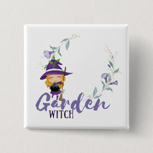 GARDEN WITCH - Personalize with text, spell, sigil Button