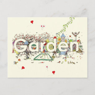 Garden Word Art Niedliche Gartenarbeit Typografie Postkarte