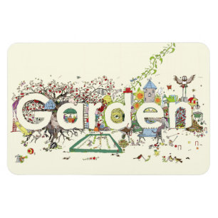 Garden Word Niedliche Gartenanlage Magnet
