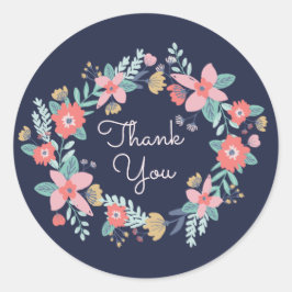 Garden Wreath Baby Dusche Runder Aufkleber