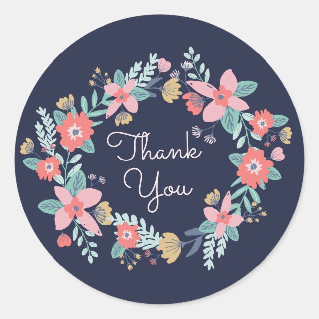 Garden Wreath Baby Dusche Runder Aufkleber (Vorderseite)