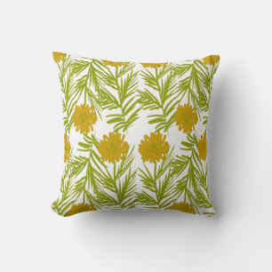 Garden Yellow Abstrakt Florals Handgezeichnet Kissen