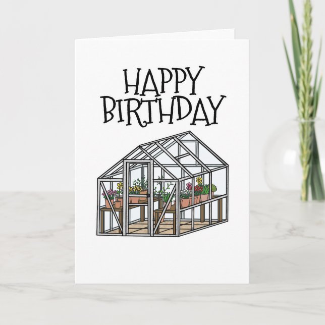 Gardener Birthday Card Garening Greenhouse Dankeskarte (Vorderseite)