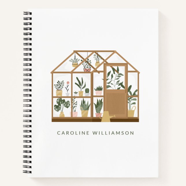 Gardener Greenhouse Illustration Personalisiert Na Notizbuch (Vorderseite)
