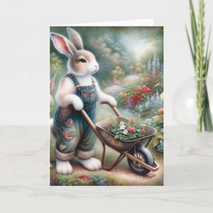 Gardener Rabbit Birthday Karte