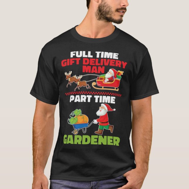 Gardener Santa  Plants Garden Flowers Gardening Ch T-Shirt (Vorderseite)