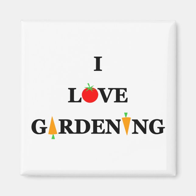 Gardener Saying Cartoon Veggies Magnet (Vorne)