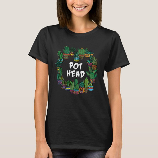 Gardener Succulents Pot Head Plant Cactus Gardenin T-Shirt (Vorderseite)