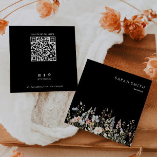 Gardener Summer Multicolor Wildblume QR Code Quadratische Visitenkarte