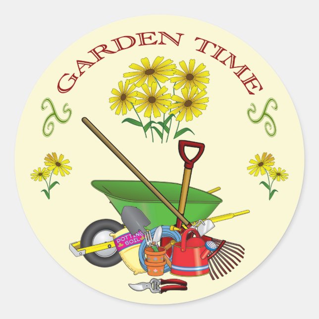 Gardener's Garden Time Sticker (Vorderseite)